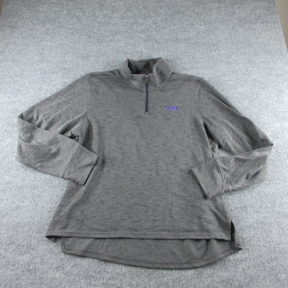 LSU Tigers Sweatshirt Womens XL Gray NCAA Football Champion Quarter Zip Pullover